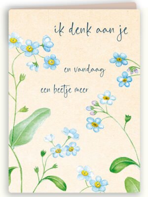 Vergeet-mij-nietje Eco wenskaart 2 zijden bedrukt